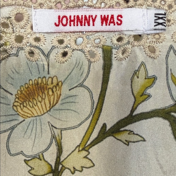 JOHNNY WAS FAIDRA SILK FLORAL TUNIC TOP EUC sz XXL - Picture 9 of 11